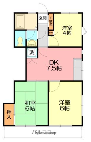 ハイツ3&8(3DK/2階)の間取り写真