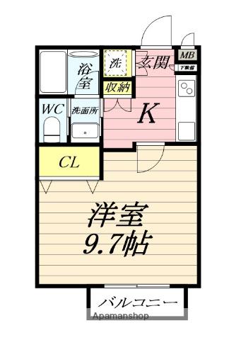 L・とれじゃー6(1K/1階)の間取り写真