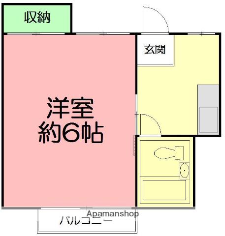 ハウスK湘南(1K/2階)の間取り写真