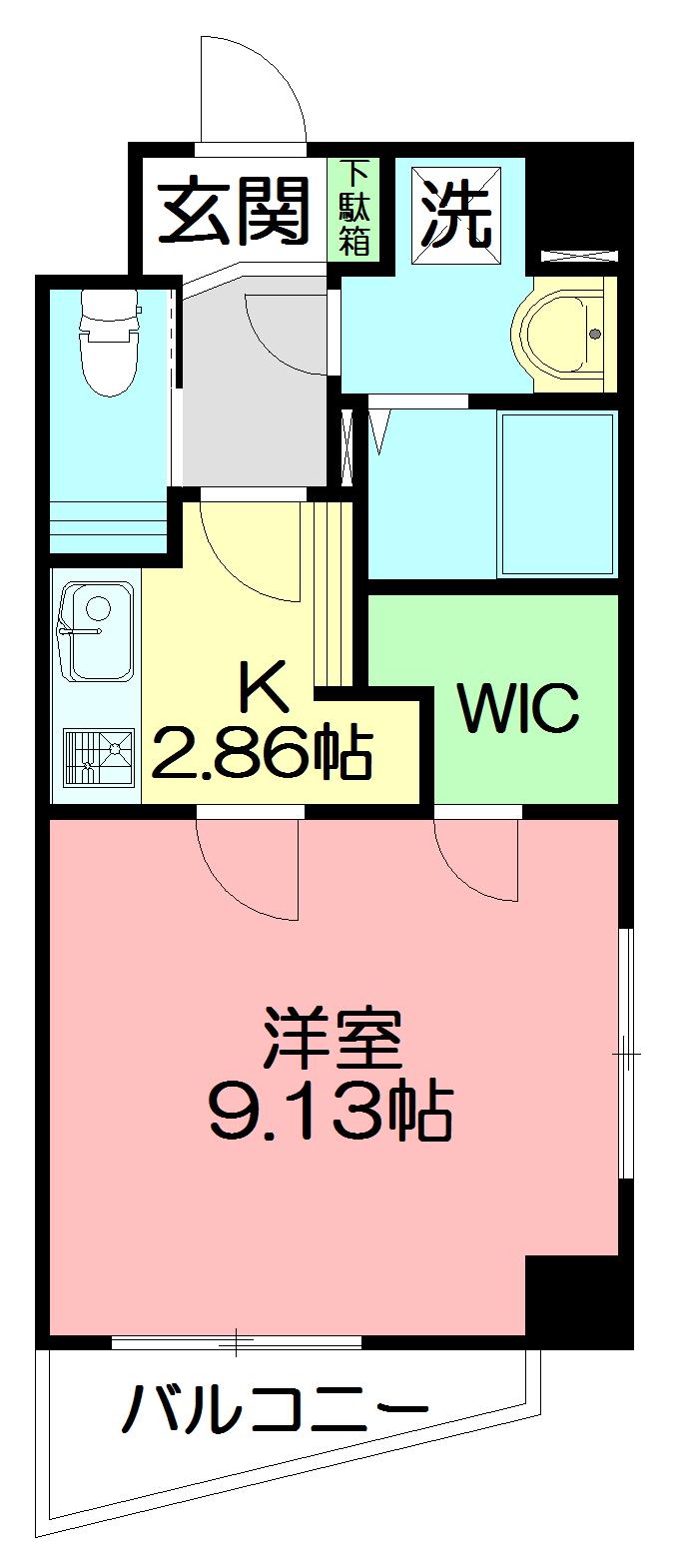プライム伊勢原プレイス(1K/2階)の間取り写真