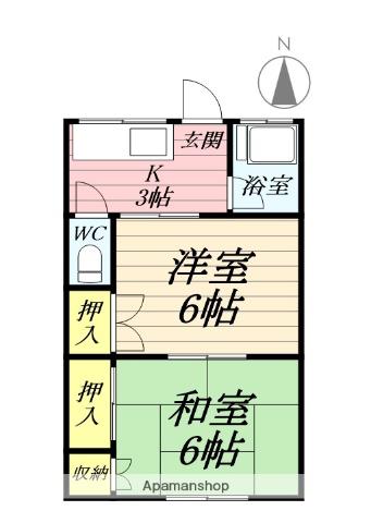 小柳荘(2K/2階)の間取り写真