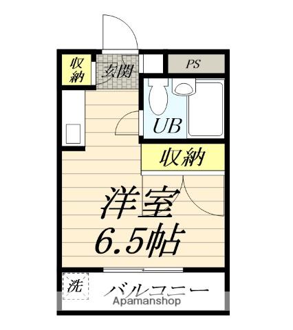 ユースフル南林間(ワンルーム/1階)の間取り写真