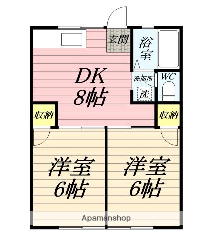 平沢ハイツ(2DK/1階)の間取り写真