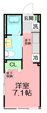 コントレイル湘南(1K/1階)の間取り写真