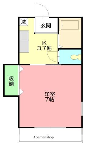 メルキエル(1K/1階)の間取り写真