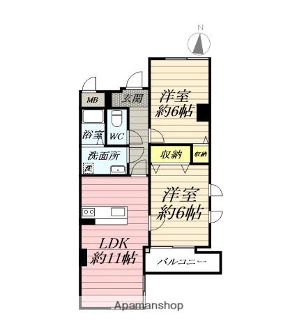 メゾンM.K(2LDK/3階)の間取り写真