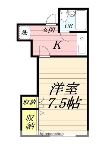 フェイムテラス(1K/1階)の間取り写真