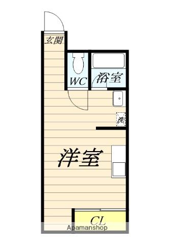 アポロビル(ワンルーム/2階)の間取り写真