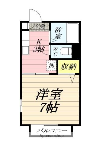 フォーブル湘南(1K/2階)の間取り写真