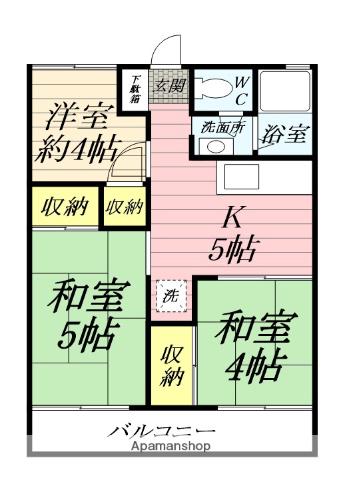 サンハイム(3K/1階)の間取り写真