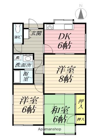 コーポおの(3DK/1階)の間取り写真