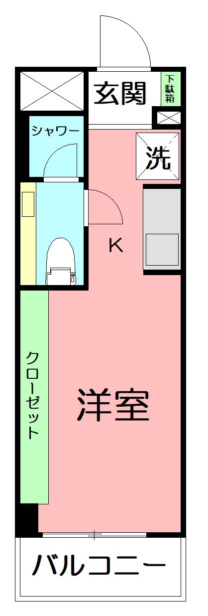 ISM平塚(ワンルーム/4階)の間取り写真
