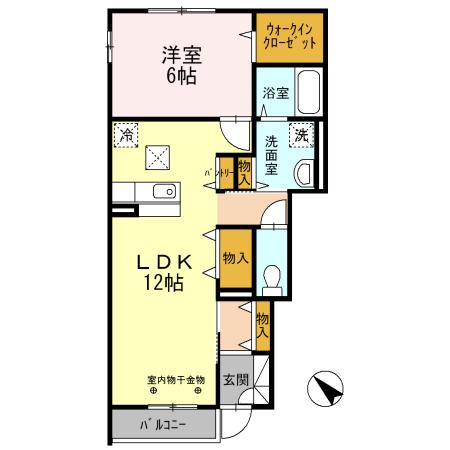 メゾン・ド・リベール(1LDK/1階)の間取り写真