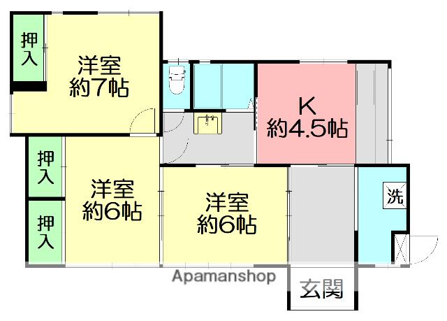 東海道本線 辻堂駅 徒歩17分 1階建 築58年(3DK)の間取り写真