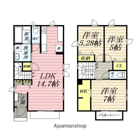東海道本線 藤沢駅 徒歩18分 2階建 築1年(3LDK)の間取り写真