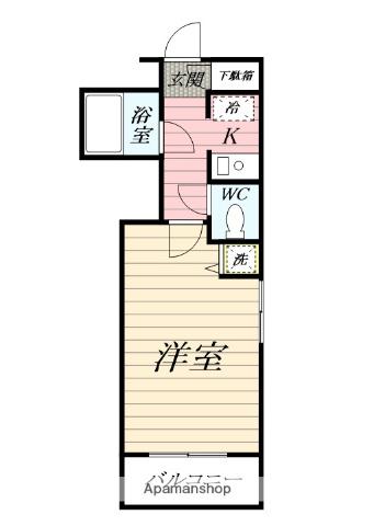 南林間IMビル(1K/2階)の間取り写真