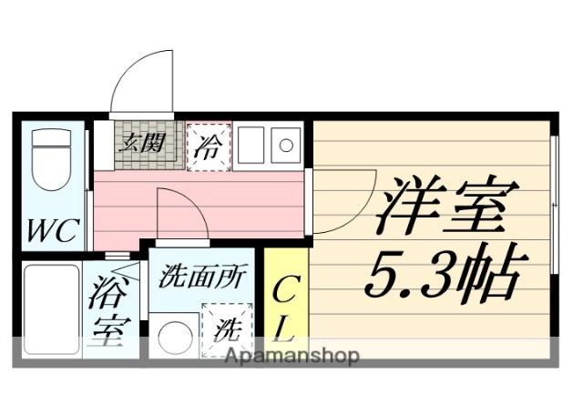 ウェリナ湘南(1K/1階)の間取り写真