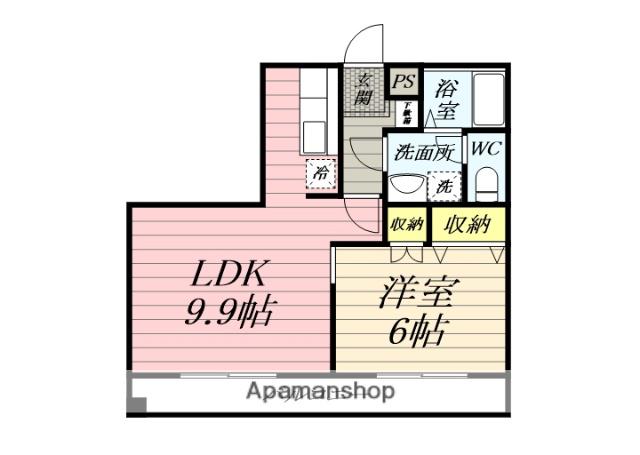 シルク渋沢(1LDK/3階)の間取り写真