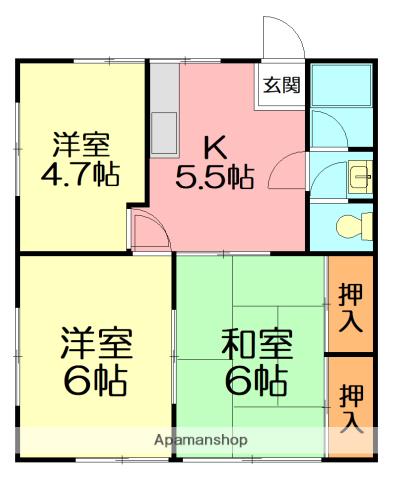 スターハイツNO.1(3DK/1階)の間取り写真