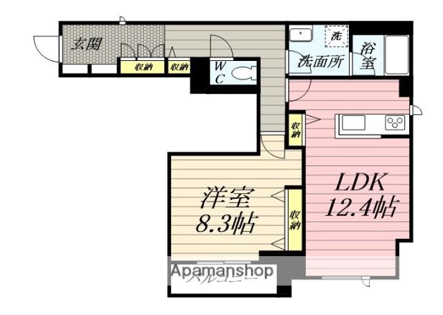 デュー ツゲタ(1LDK/3階)の間取り写真