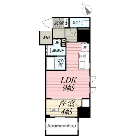 デュオステージ藤沢(1LDK/9階)の間取り写真