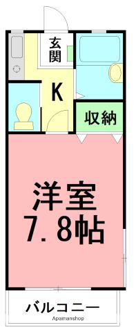 ピュアコートSANADA(1K/2階)の間取り写真