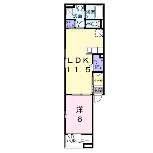 プレールシュメゾン(1LDK/3階)の間取り写真