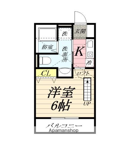 ベルメール湘南辻堂(1K/2階)の間取り写真