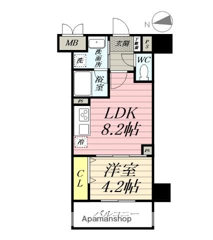 GEMINOS CHIGASAKI(1LDK/8階)の間取り写真