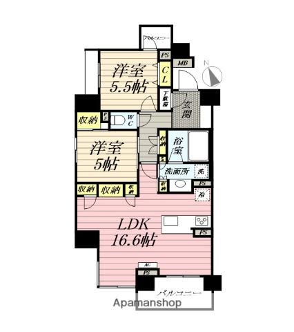 LUXENAPAWS藤沢(1LDK/2階)の間取り写真