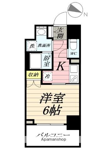 レジデンス鶴間駅前(1K/2階)の間取り写真