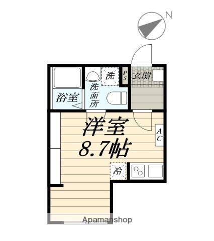 ロンディネ寒川(ワンルーム/1階)の間取り写真