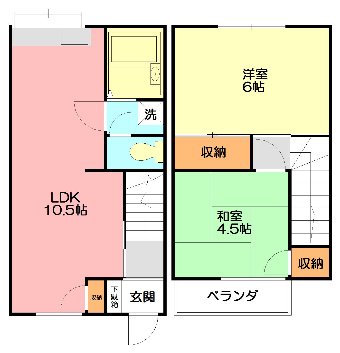 シーサイド川瀬(2LDK/1階)の間取り写真
