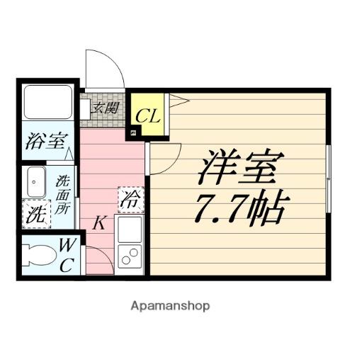 ハイズ湘南茅ヶ崎(1K/1階)の間取り写真