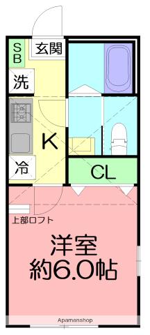 WISTERIA LAGOON 大鋸3丁目(1K/2階)の間取り写真