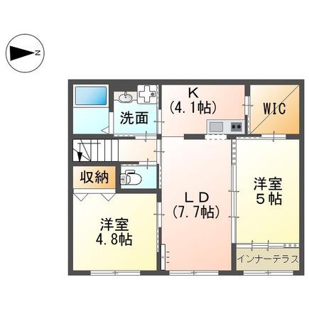 小田原市飯泉アパート工事(2LDK/2階)の間取り写真
