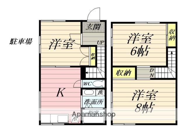 小田原市新屋　テラスハウス(3K)の間取り写真