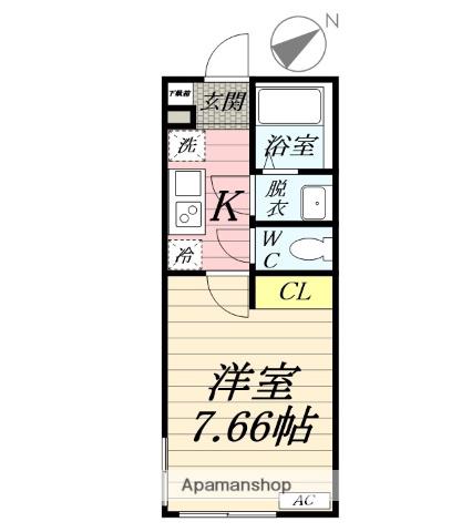 カインドネス辻堂サウス(1K/3階)の間取り写真