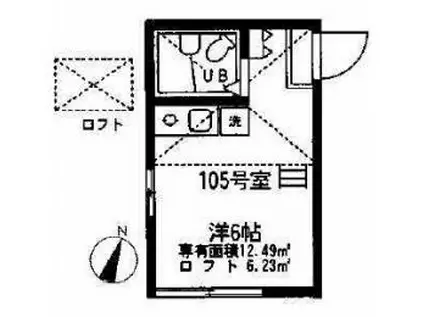 ユナイトステージ南太田(ワンルーム/1階)の間取り写真