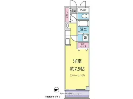 長谷川メディカルプラザ富岡(ワンルーム/1階)の間取り写真