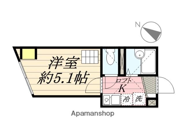 リーヴェルLECO横浜ACTⅡ(1K/2階)の間取り写真