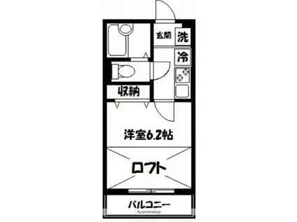 プラナス富岡(1K/2階)の間取り写真