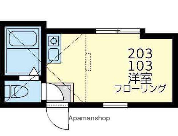 ユナイト杉田リオーネの杜(ワンルーム/2階)の間取り写真