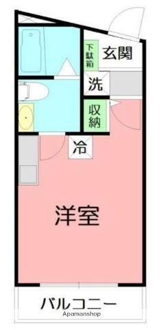 DEN鷹取Ⅱ(ワンルーム/3階)の間取り写真