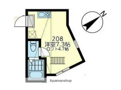 ユナイト六浦セグラーテ(ワンルーム/2階)の間取り写真