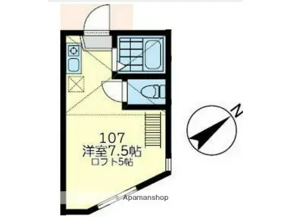 ユナイト六浦セグラーテ(ワンルーム/1階)の間取り写真