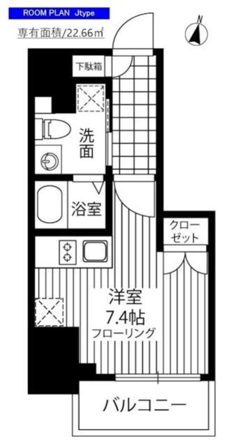 ラクレイス横濱山下町(ワンルーム/9階)の間取り写真