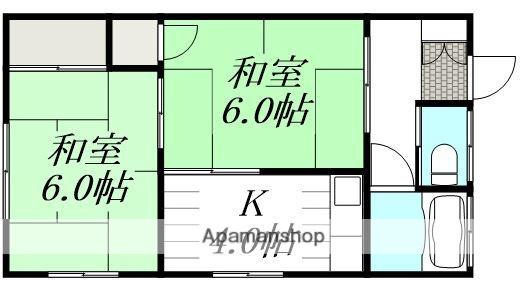 W.J 田中アパート(2K/2階)の間取り写真