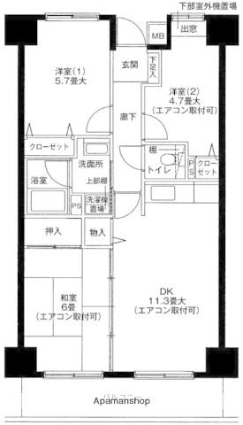 アバン・パルク横浜 10階階 間取り