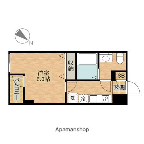 LOG桜木町(1K/2階)の間取り写真